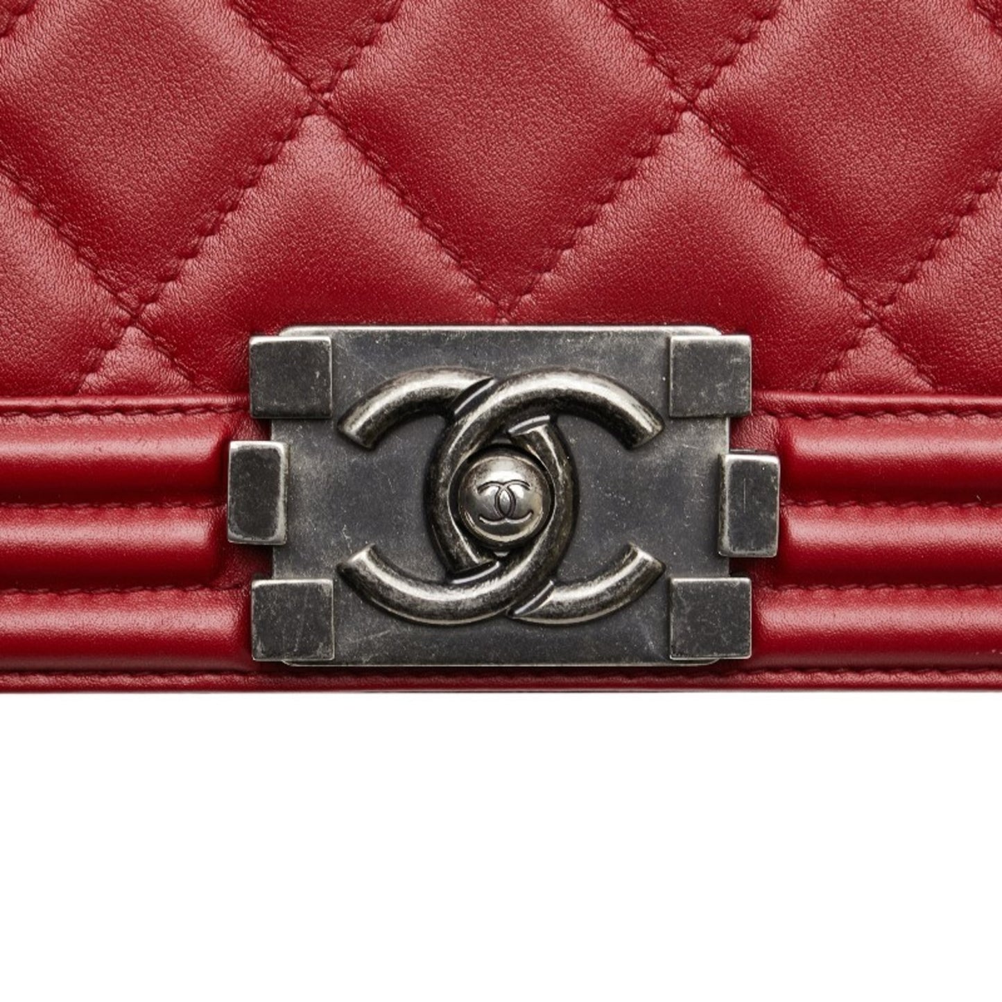 Chanel Red Leather Boy