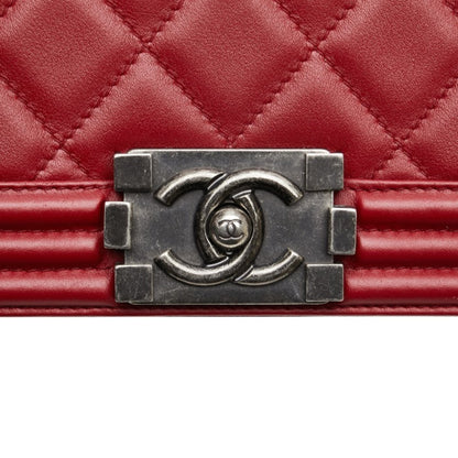 Chanel Red Leather Boy