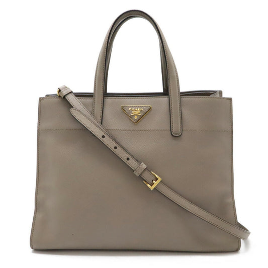 Prada Gray Leather Saffiano