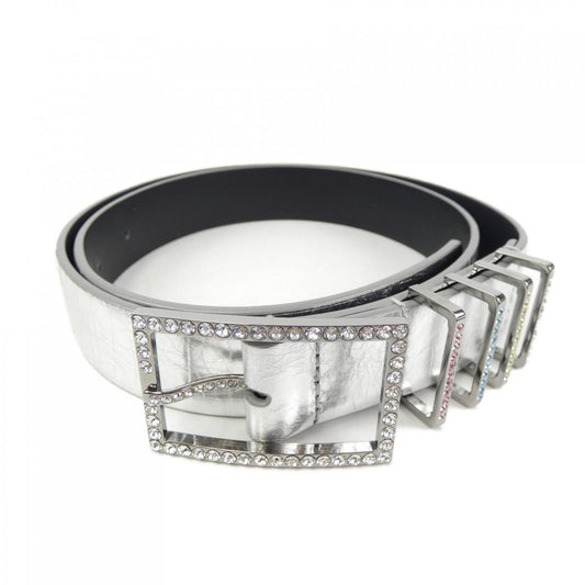 Chanel Silver Leather Belt