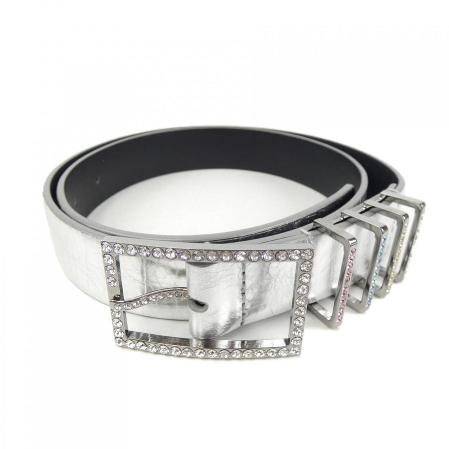 Chanel Silver Leather Belt