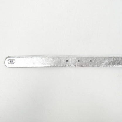 Chanel Silver Leather Belt