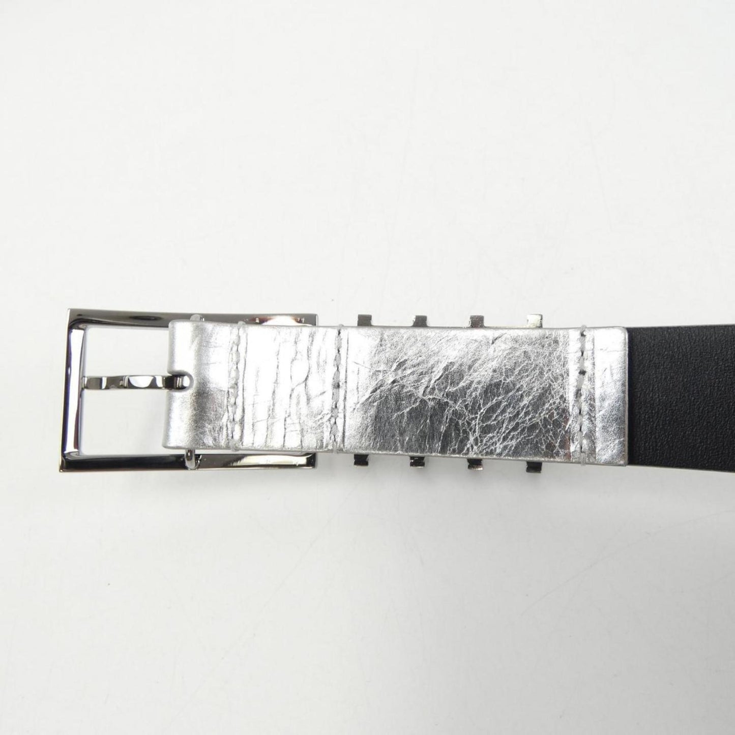 Chanel Silver Leather Belt