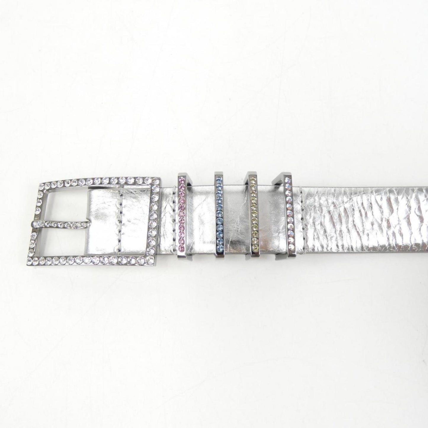 Chanel Silver Leather Belt