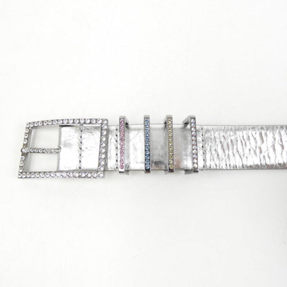 Chanel Silver Leather Belt