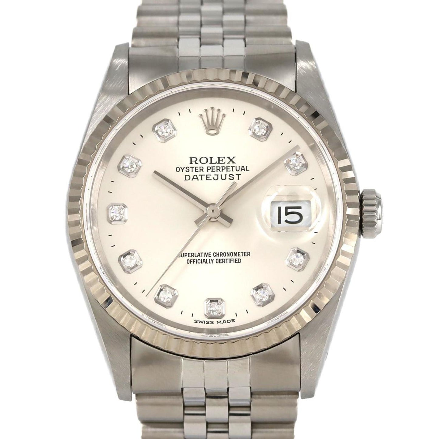 Rolex Silver Steel Datejust 36mm