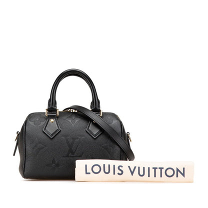 Louis Vuitton Black Leather Speedy Bandoulière 20