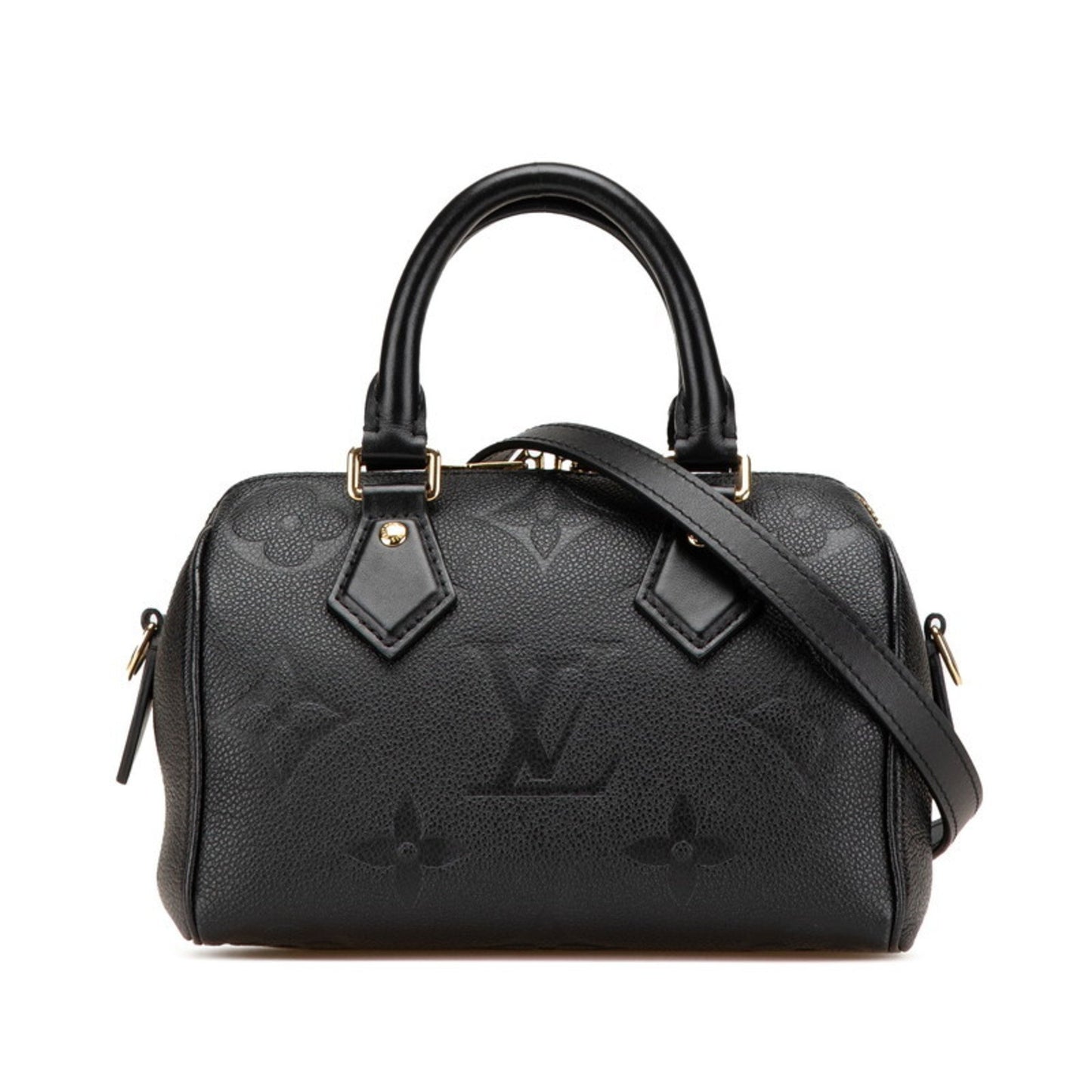 Louis Vuitton Black Leather Speedy Bandoulière 20
