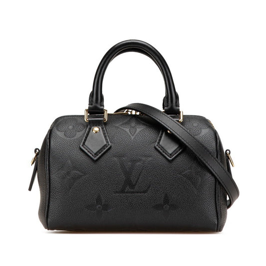 Louis Vuitton Black Leather Speedy Bandoulière 20