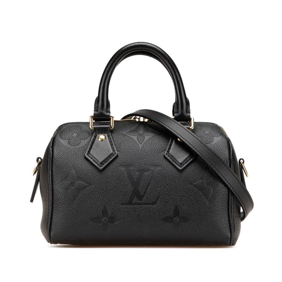 Louis Vuitton Black Leather Speedy Bandoulière 20