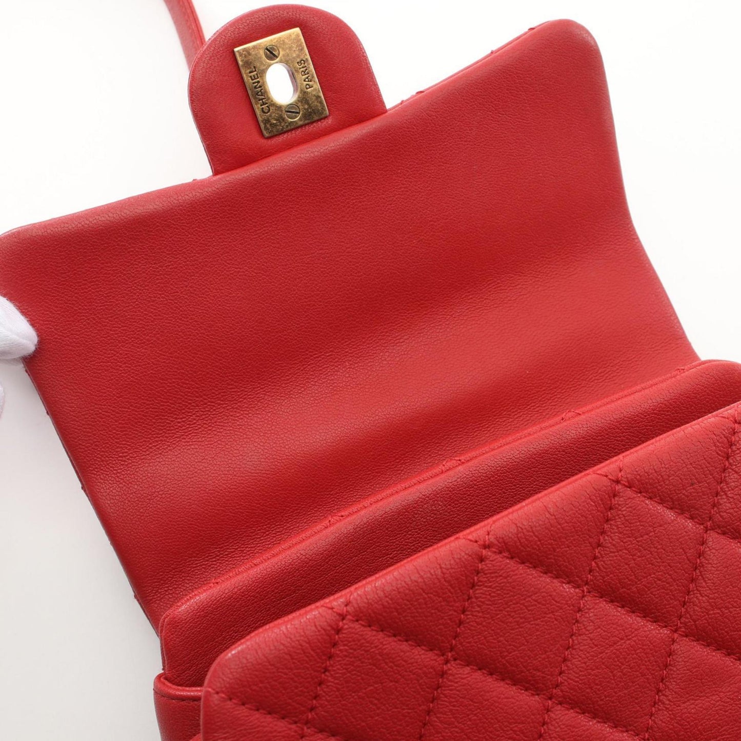 Chanel Red Leather Flap Bag