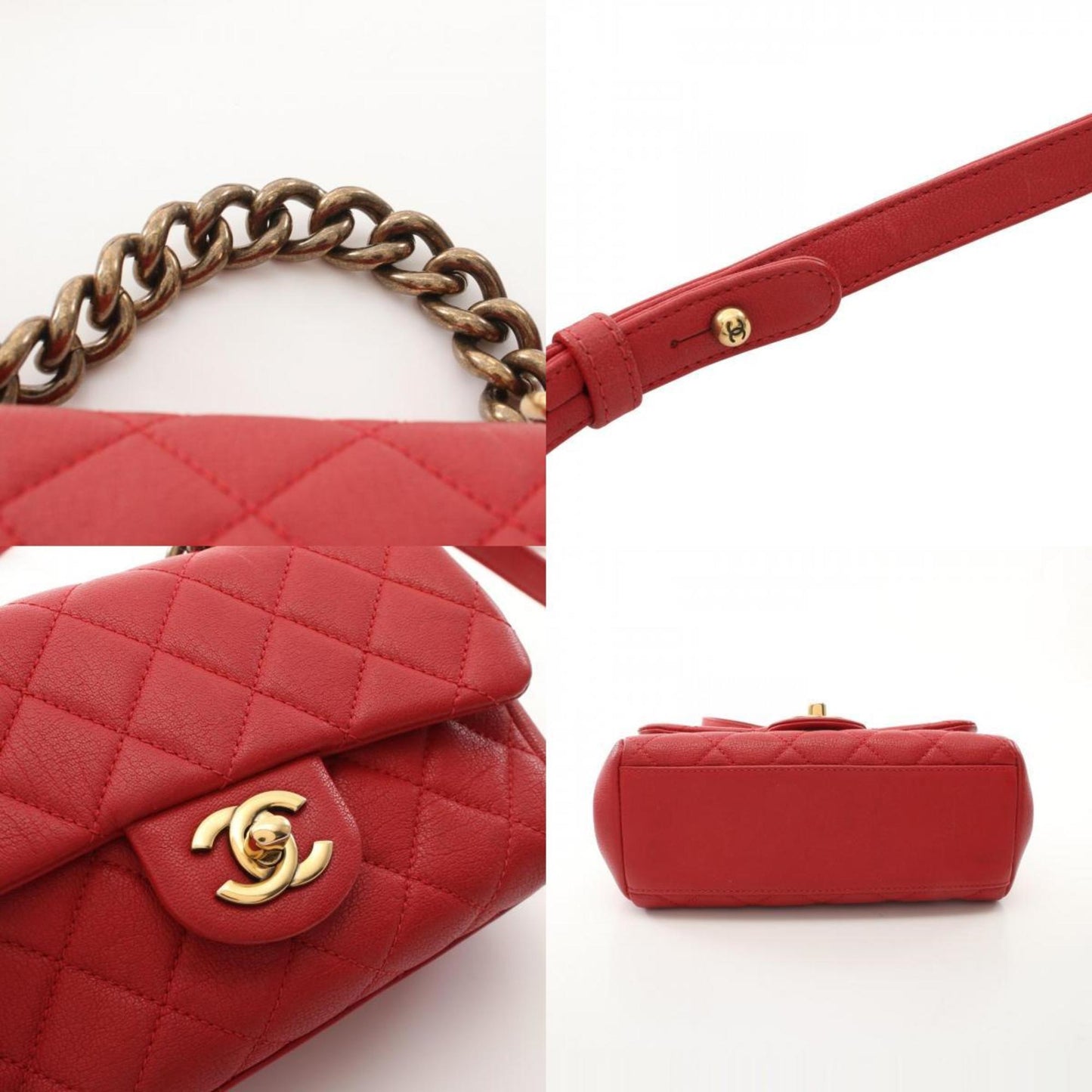 Chanel Red Leather Flap Bag