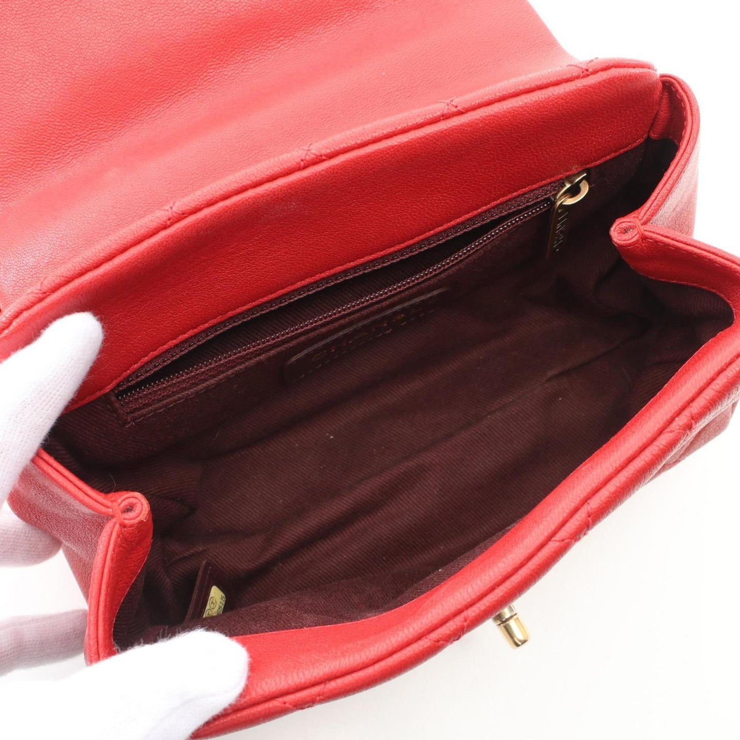 Chanel Red Leather Flap Bag