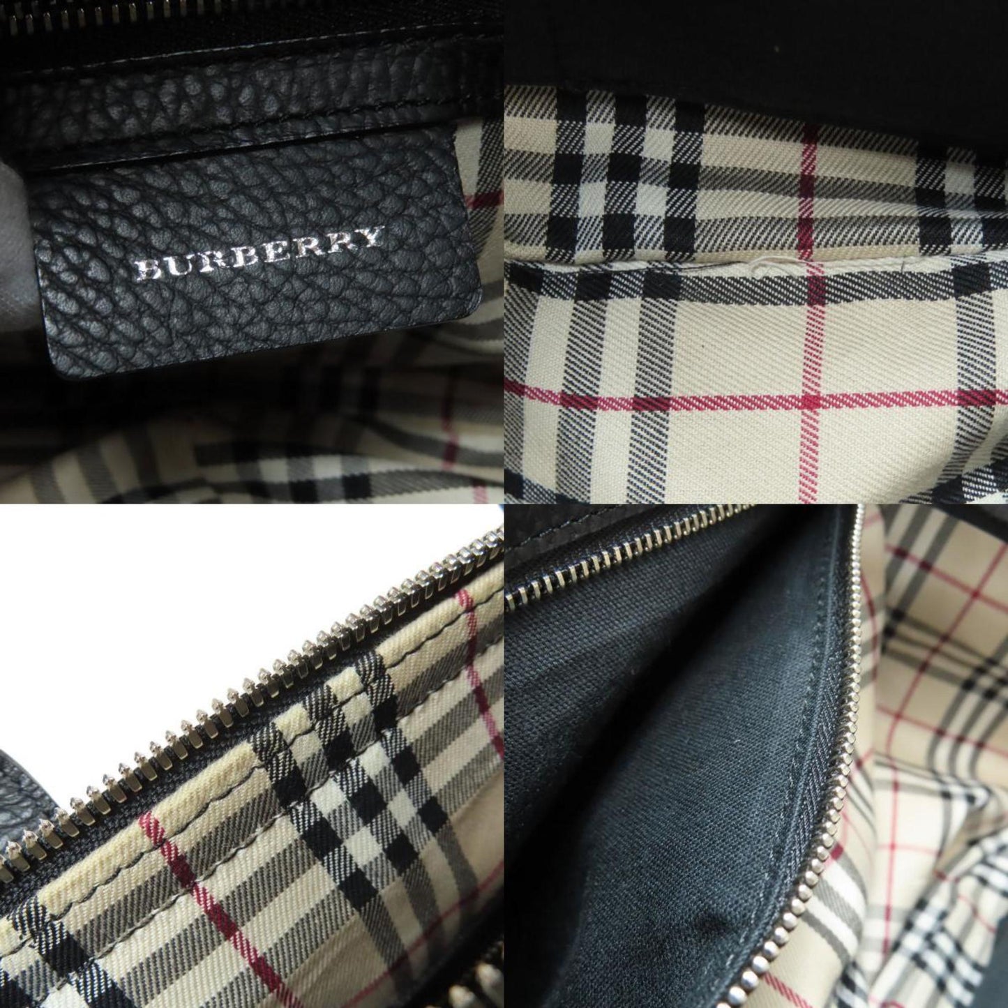 Burberry Black Leather Nova Check