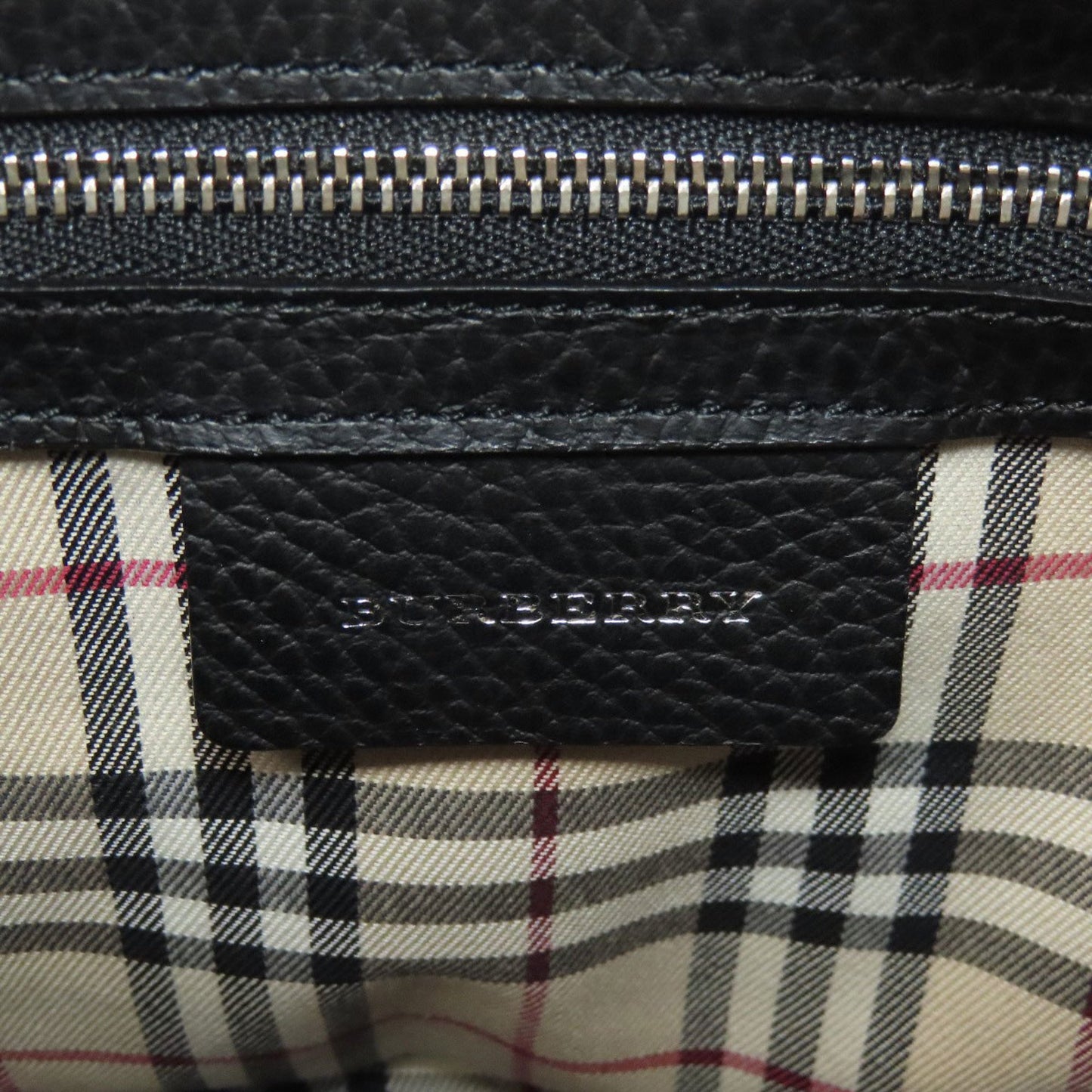 Burberry Black Leather Nova Check