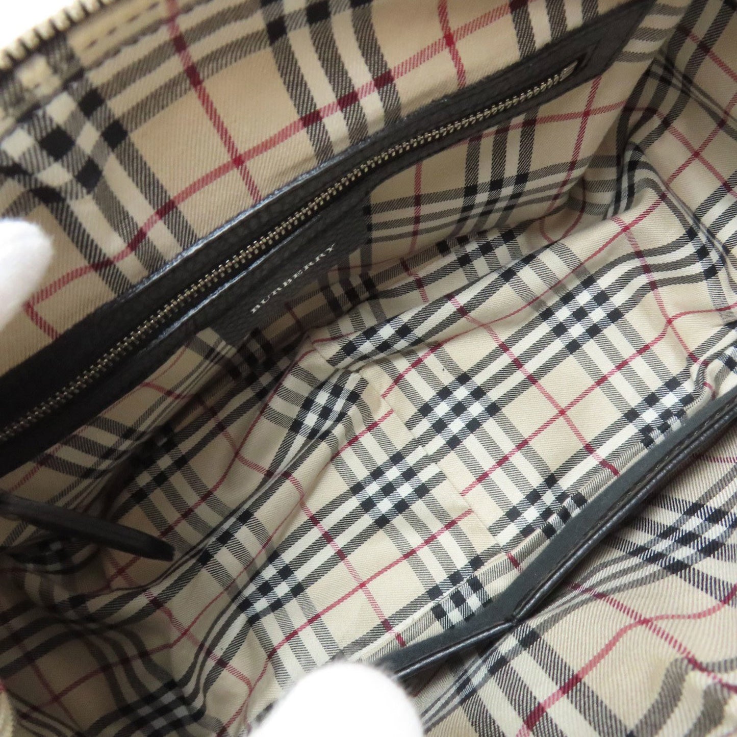 Burberry Black Leather Nova Check