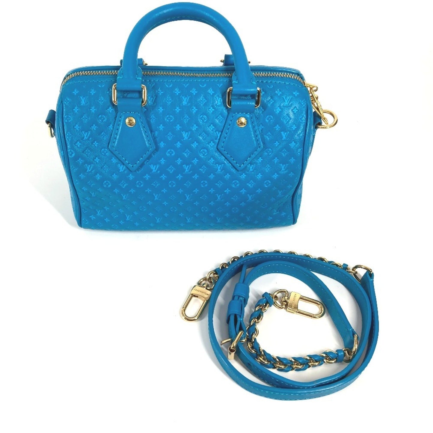 Louis Vuitton Blue Leather Speedy Bandoulière 20