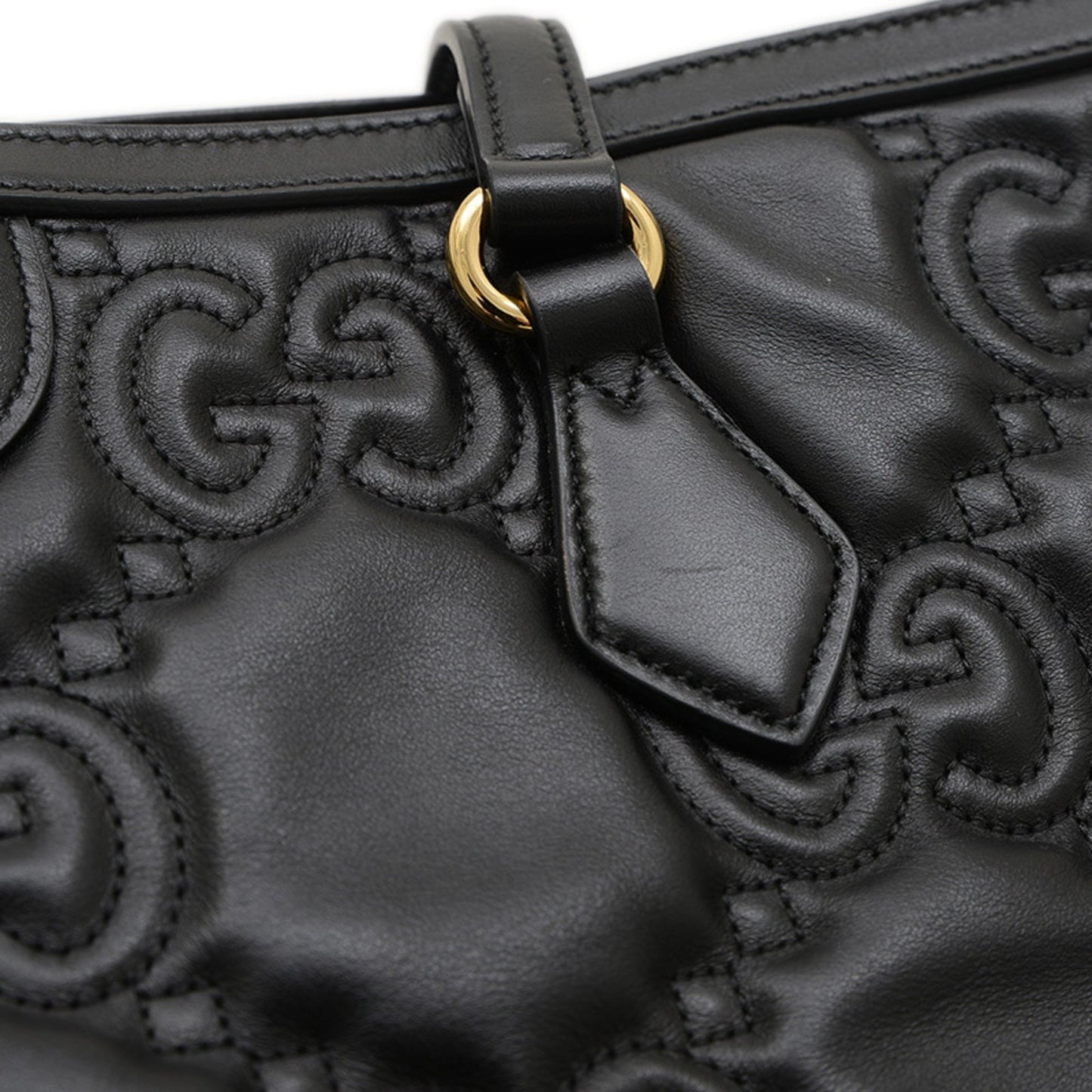 Gucci Black Leather Gg Matelassé