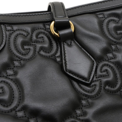 Gucci Black Leather Gg Matelassé