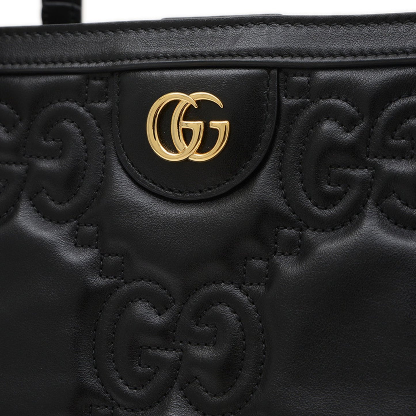 Gucci Black Leather Gg Matelassé