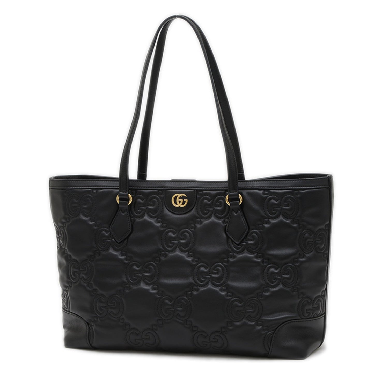 Gucci Black Leather Gg Matelassé