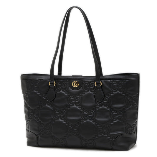 Gucci Black Leather Gg Matelassé