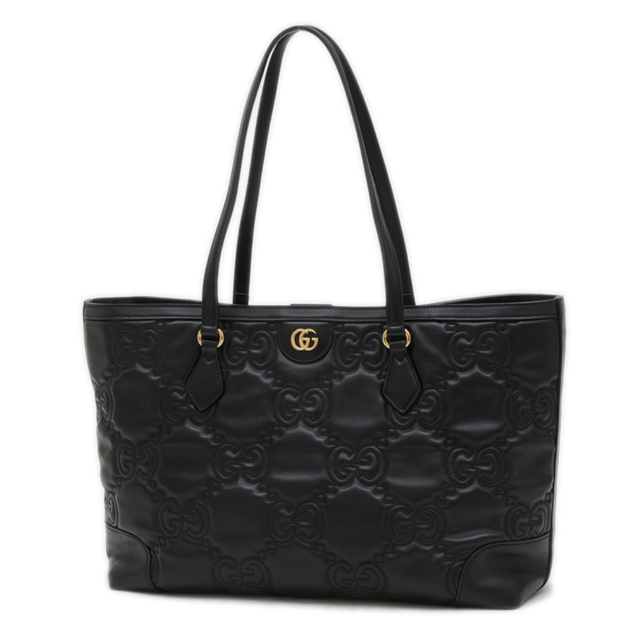Gucci Black Leather Gg Matelassé