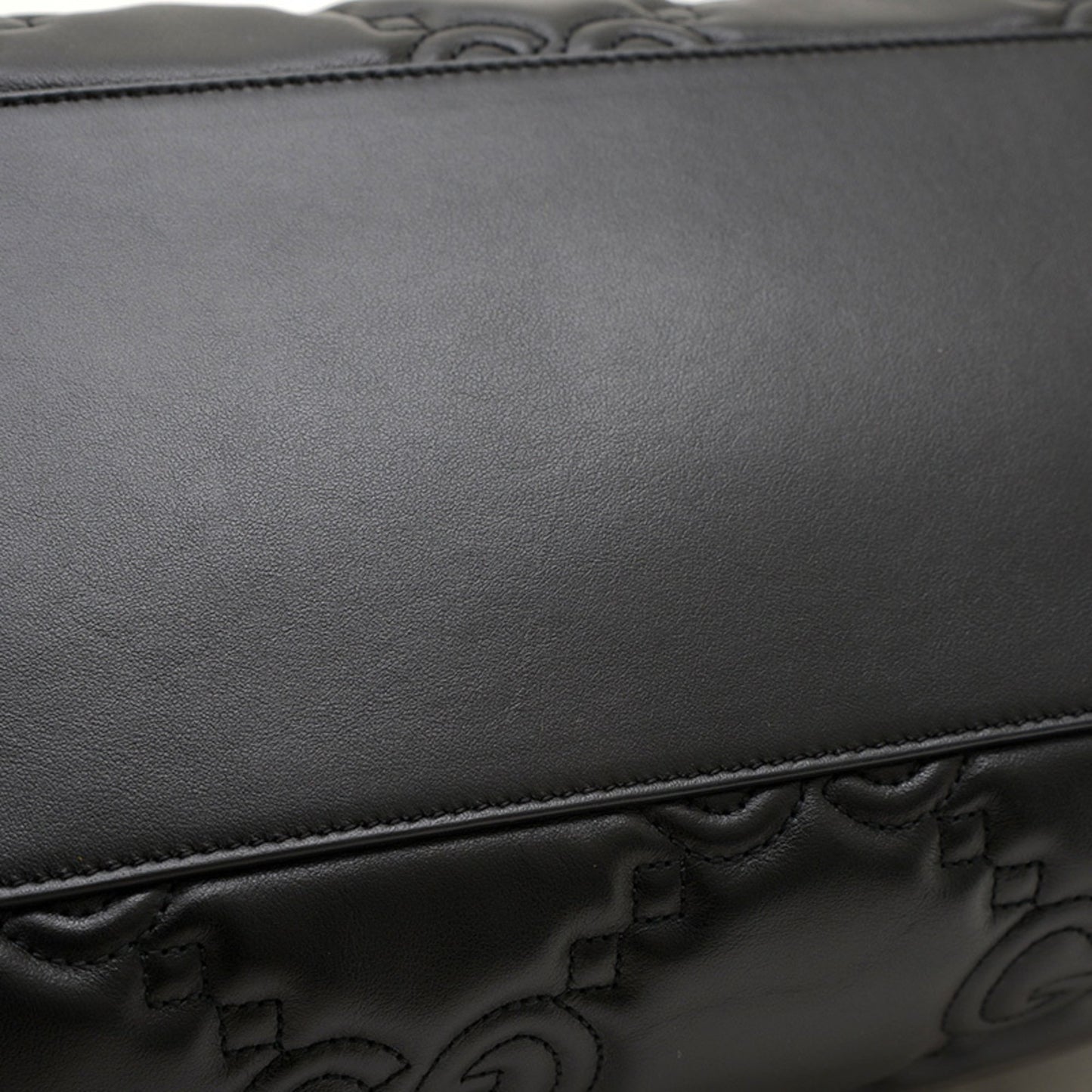 Gucci Black Leather Gg Matelassé