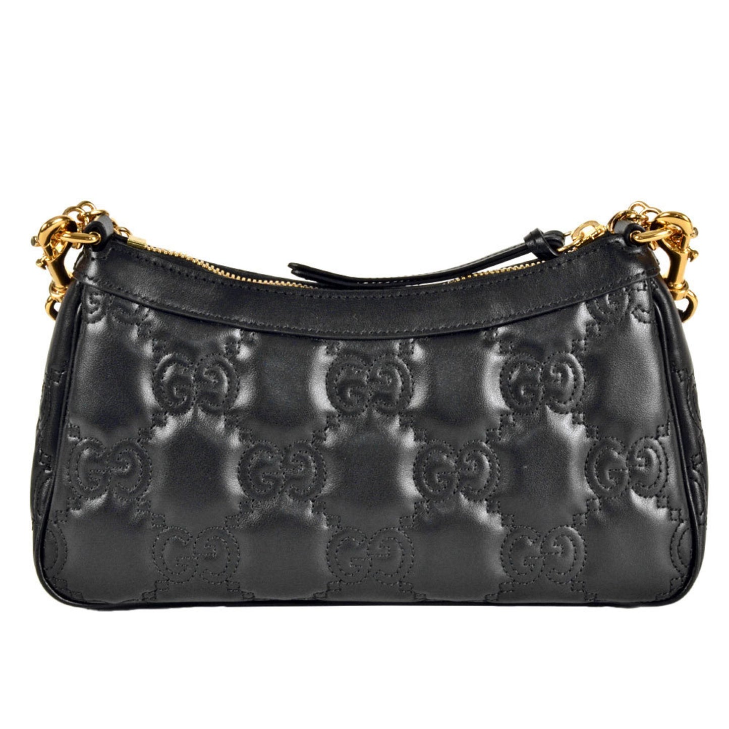 Gucci Black Leather Gg Matelassé