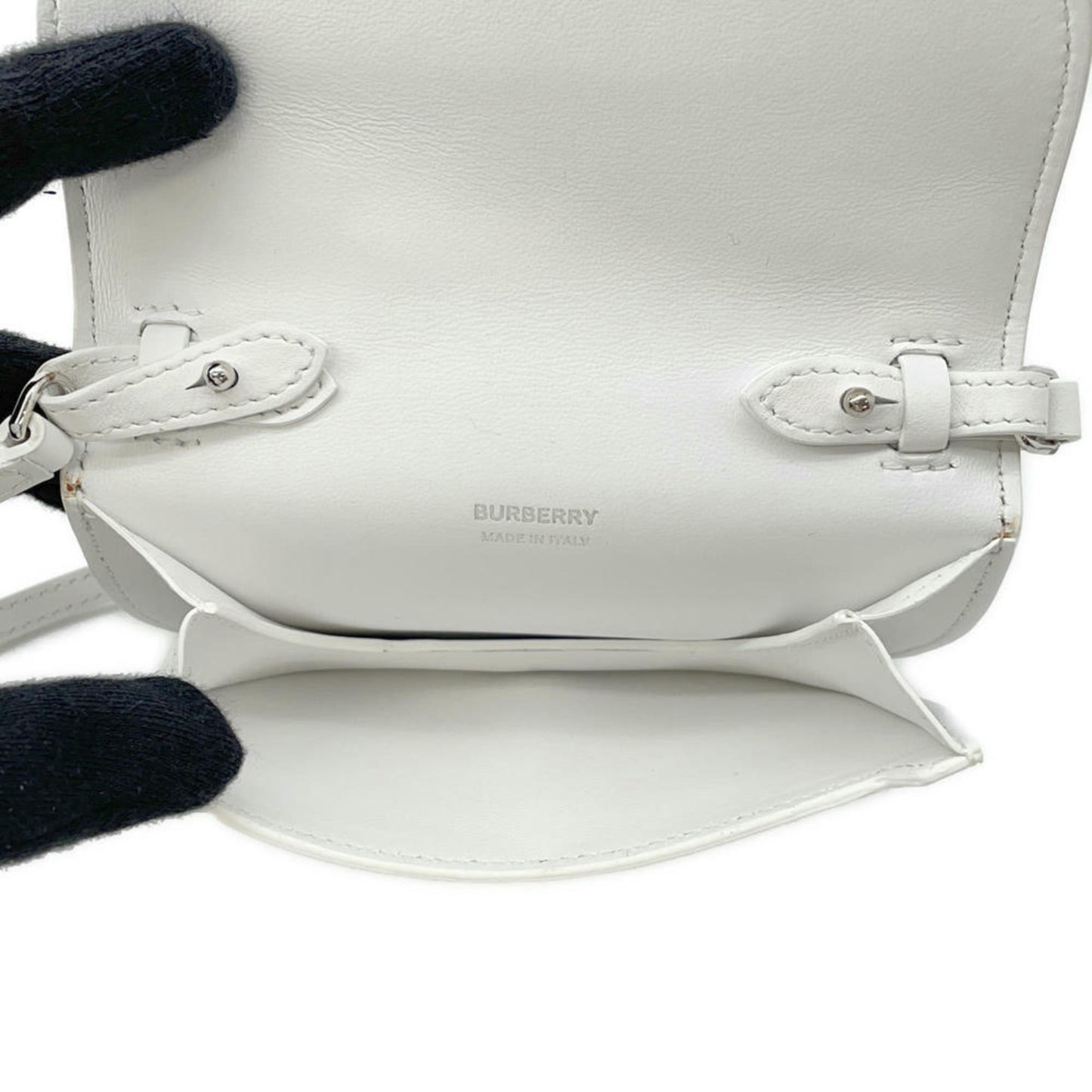 Burberry White Leather Olympia