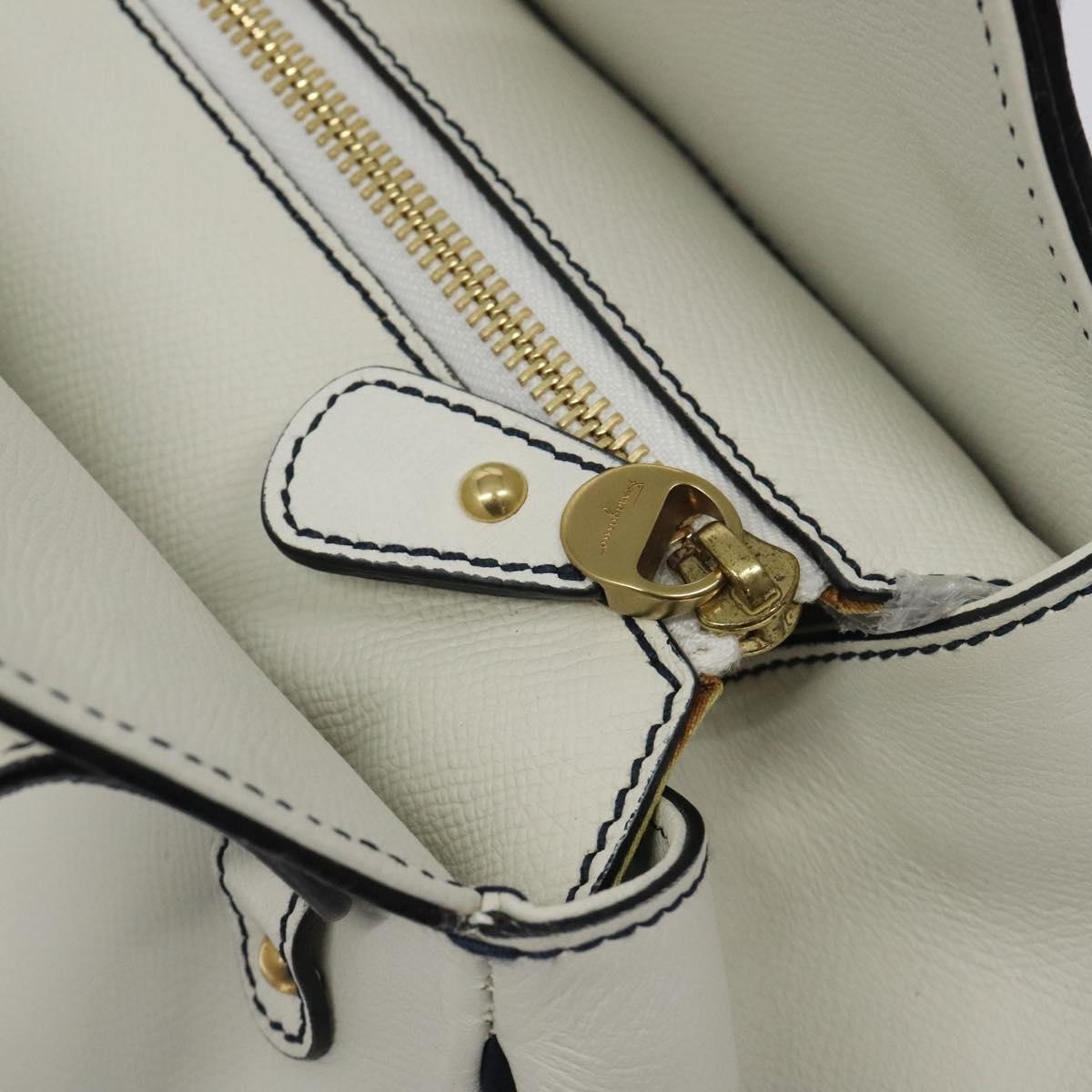 Salvatore Ferragamo White Leather Handbag