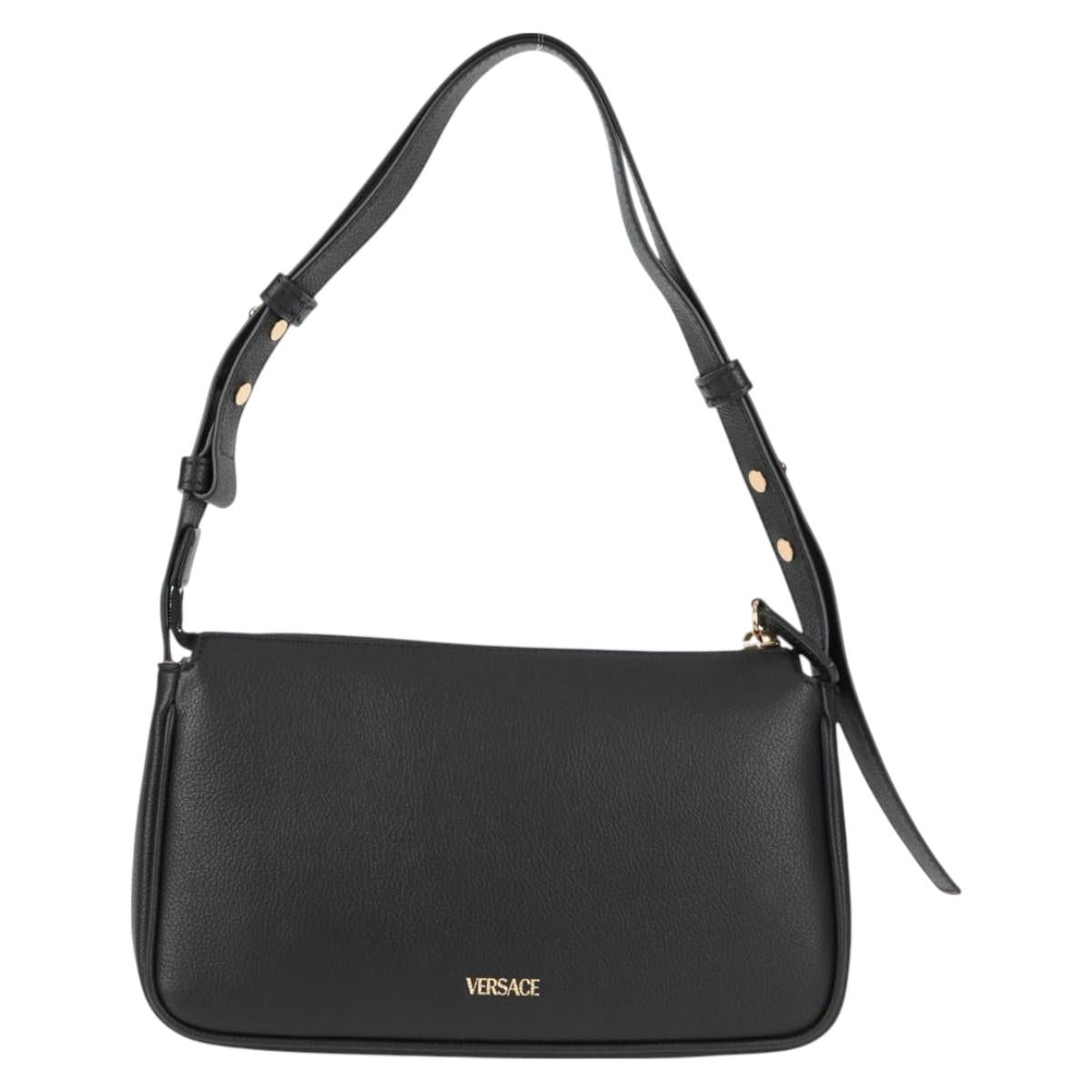Versace Black Leather Medusa