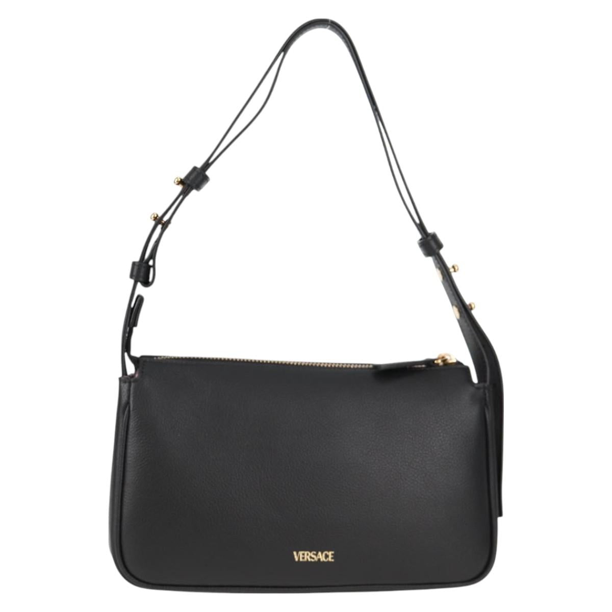 Versace Black Leather Medusa