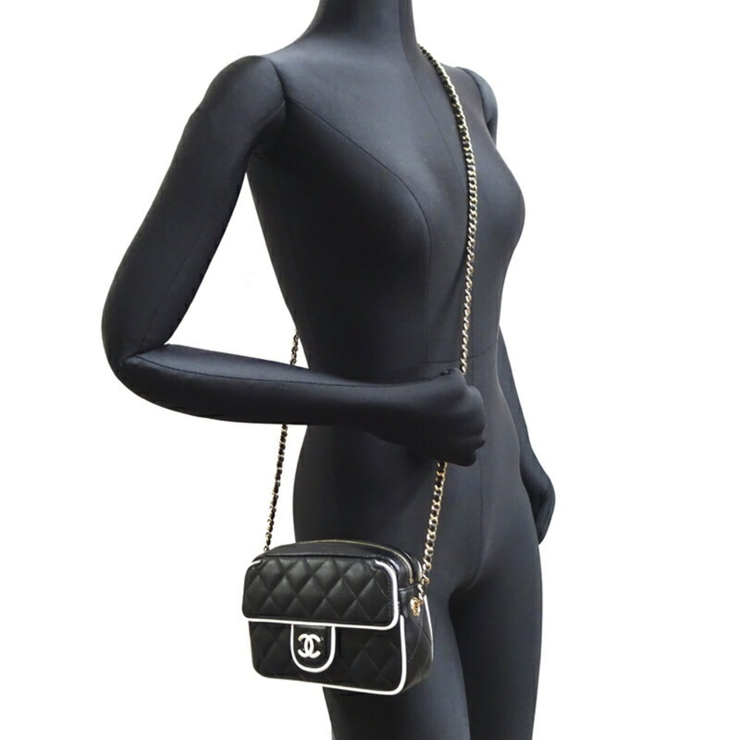 Chanel Black Leather Camera