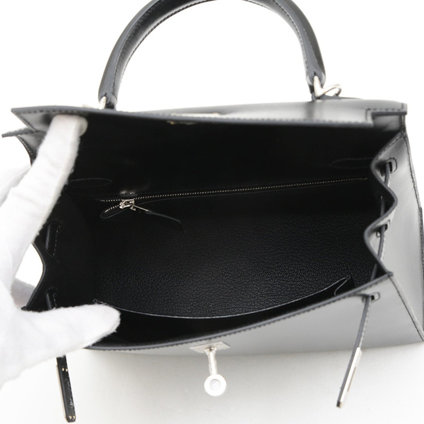 Hermès Black Leather Kelly 25