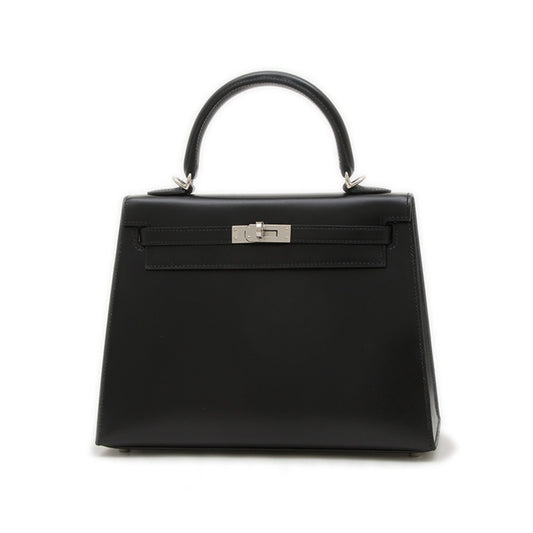 Hermès Black Leather Kelly 25