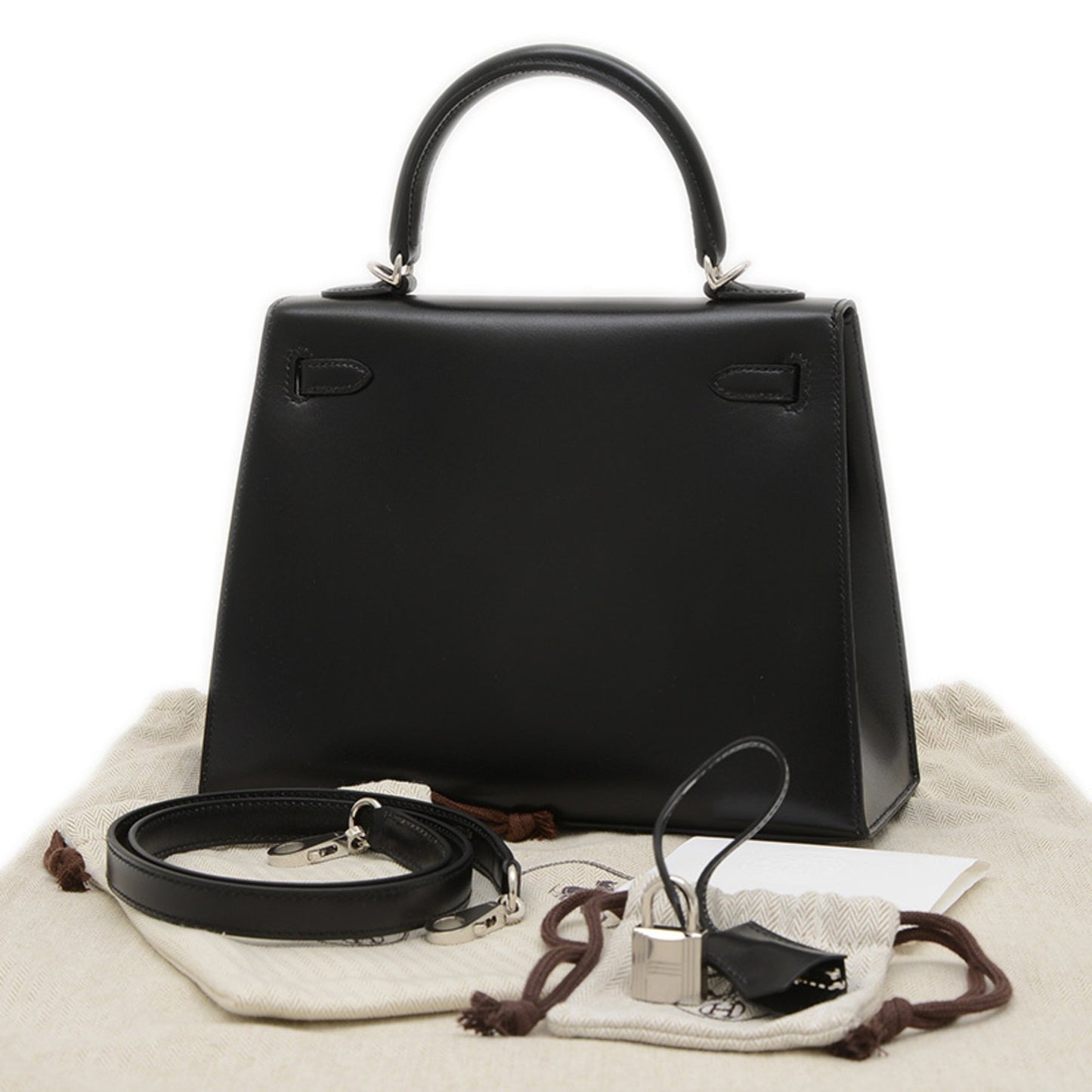 Hermès Black Leather Kelly 25