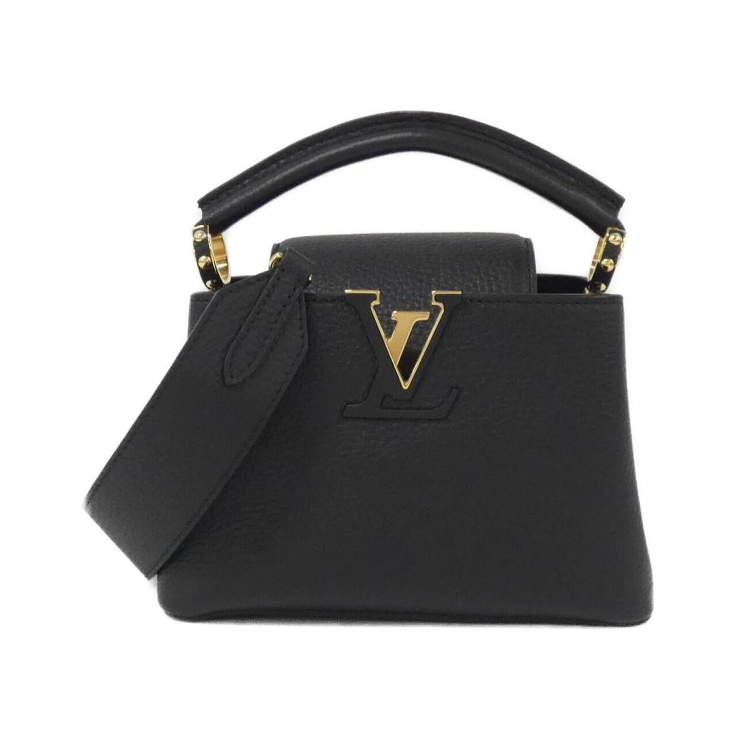 Louis Vuitton Black Leather Capucines Mini