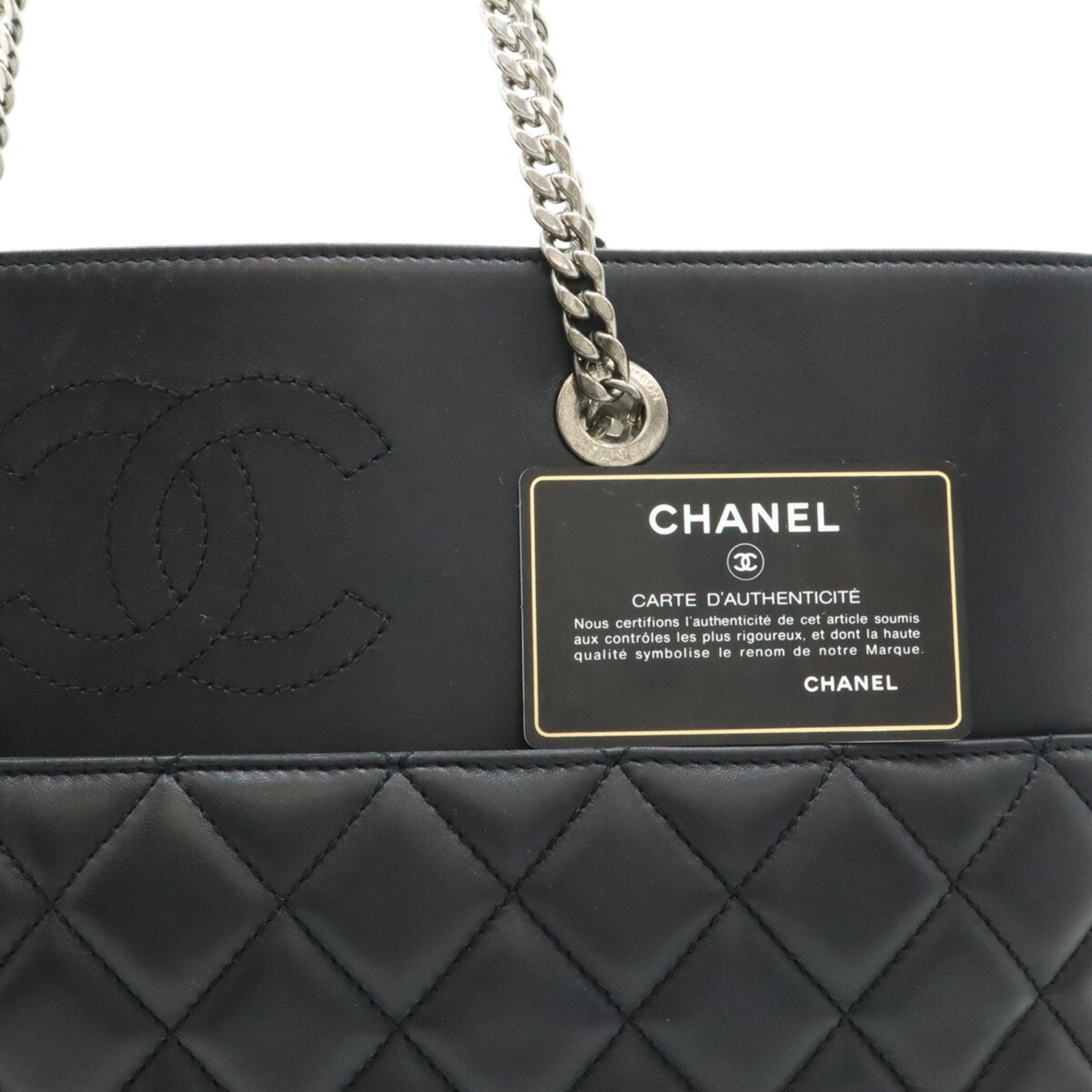 Chanel Black Leather Coco Mark