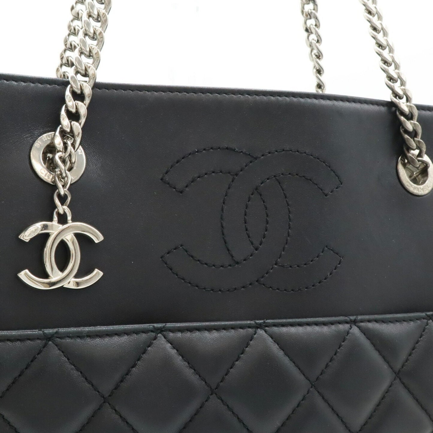 Chanel Black Leather Coco Mark