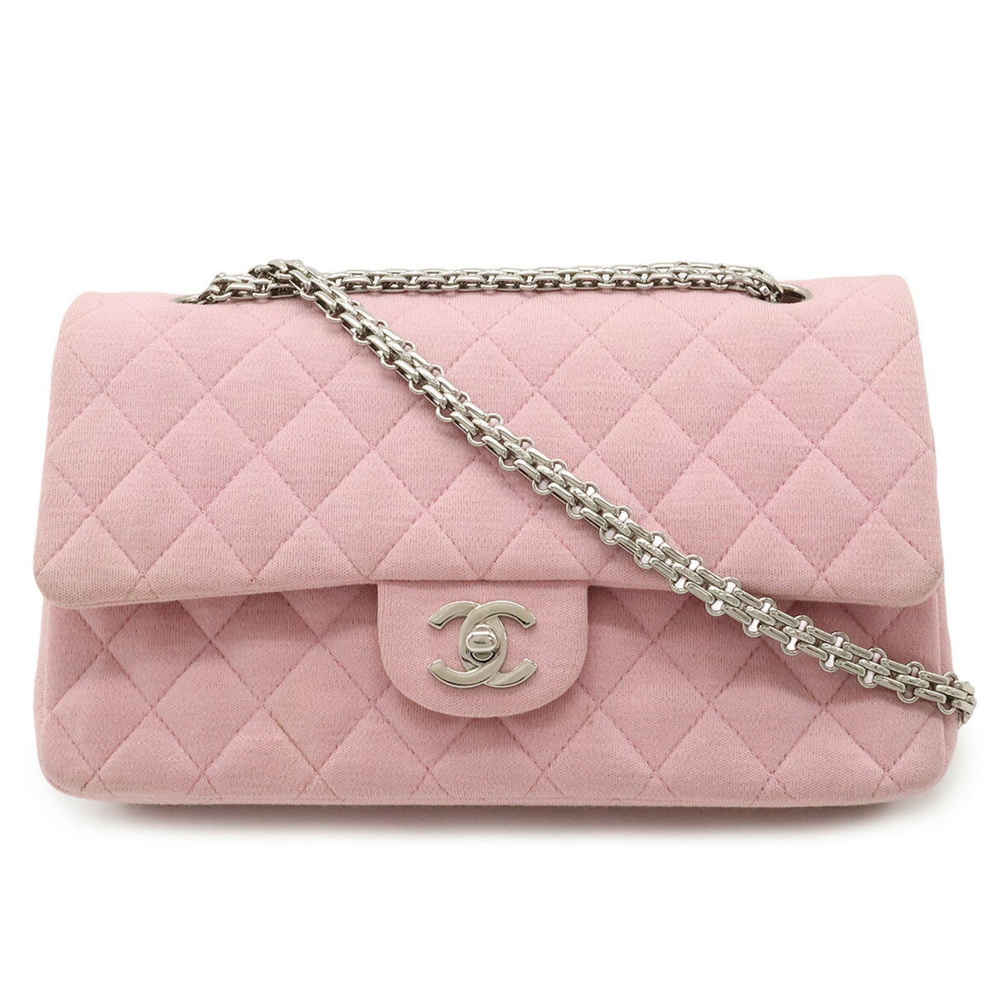Chanel Pink Cotton Double Flap