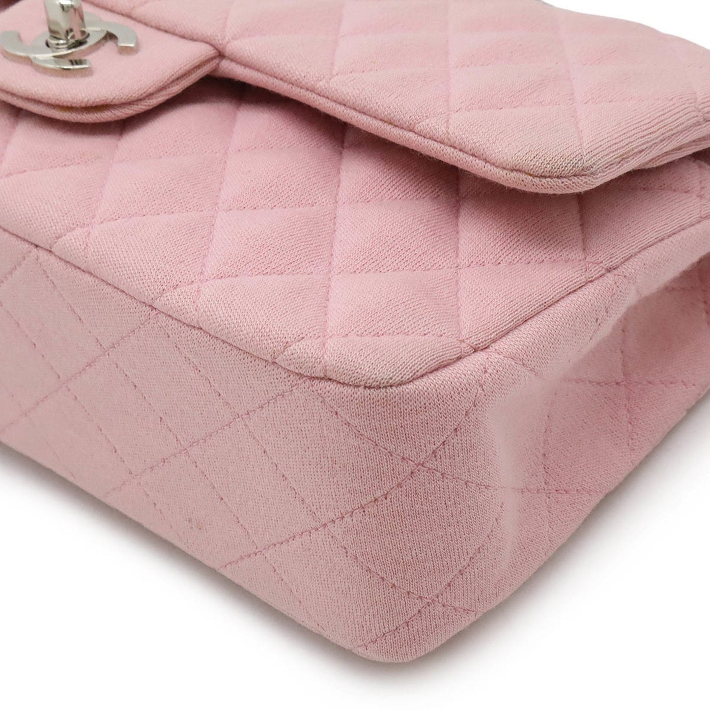 Chanel Pink Cotton Double Flap