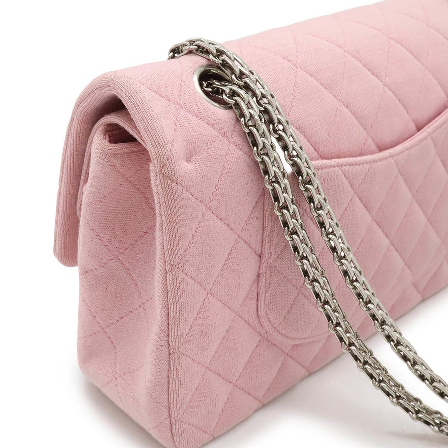 Chanel Pink Cotton Double Flap