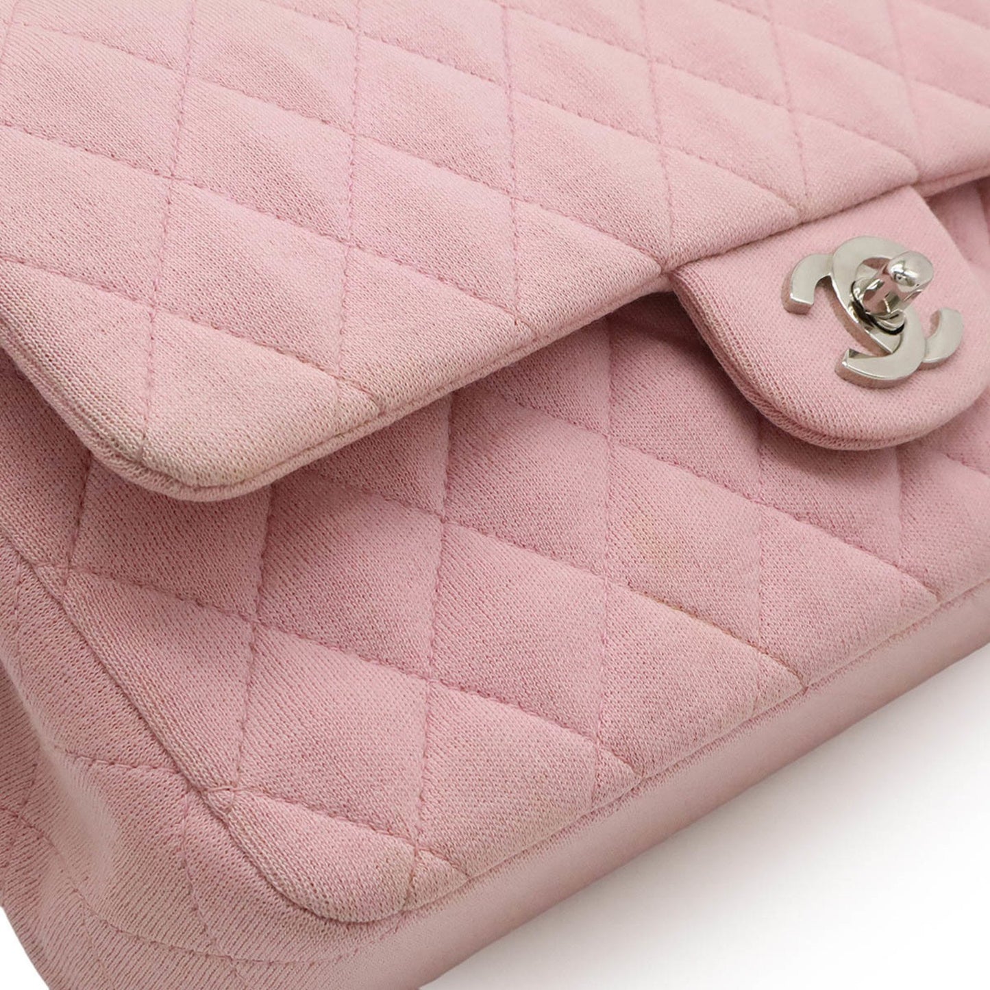 Chanel Pink Cotton Double Flap