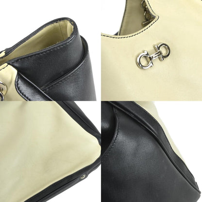 Salvatore Ferragamo Black Leather Gancini