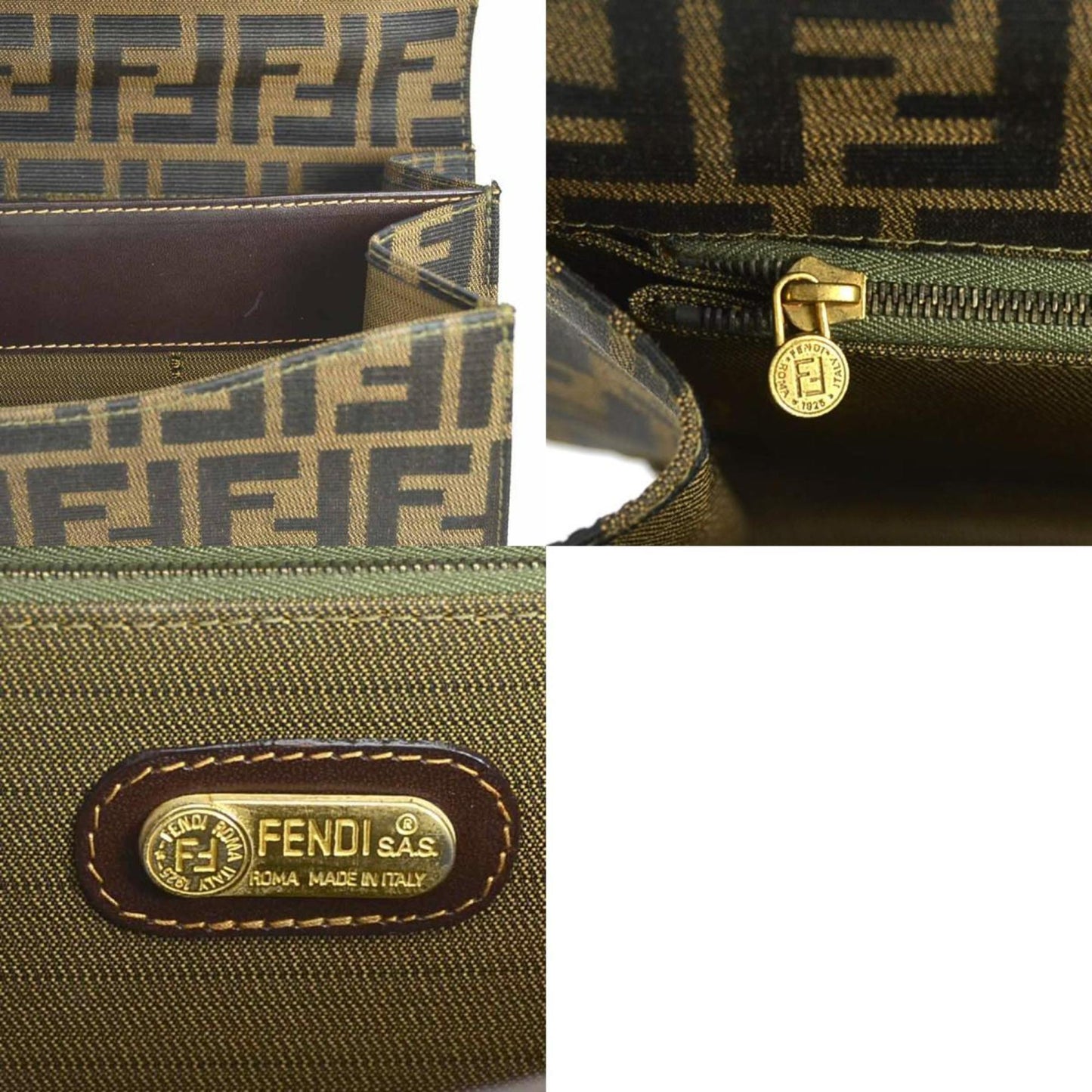 Fendi Brown Canvas Zucca