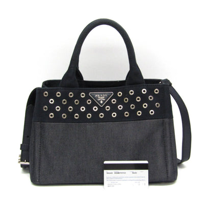 Prada Blue Leather Canapa