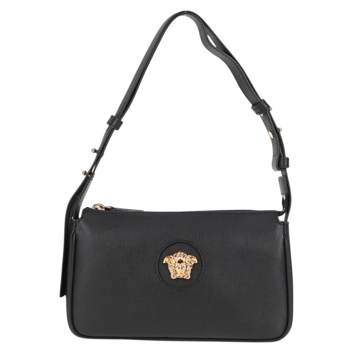 Versace Black Leather Medusa