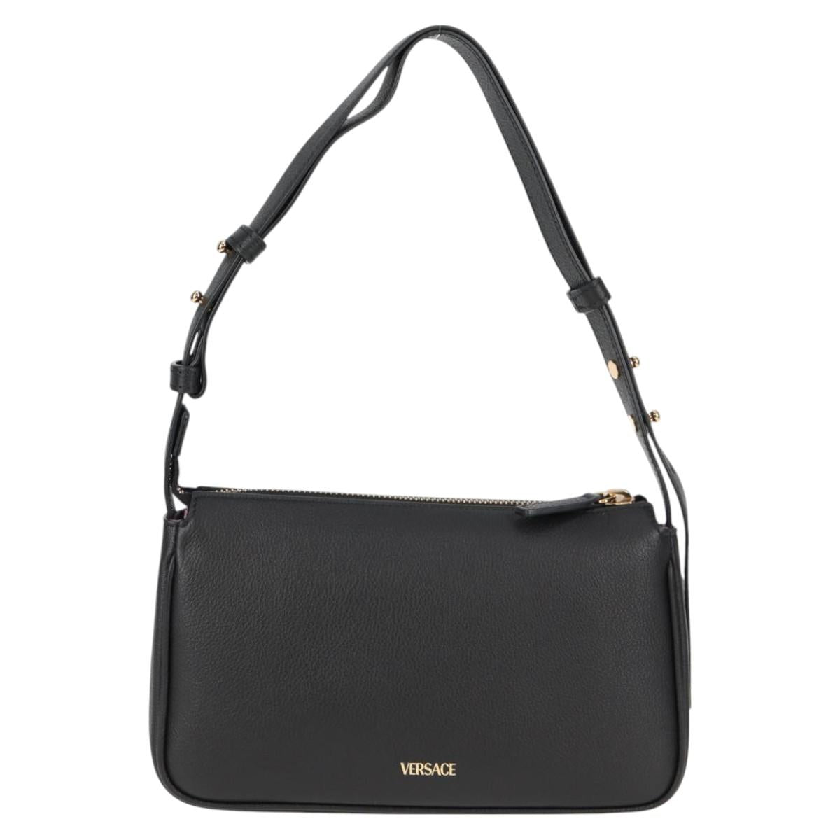 Versace Black Leather Medusa