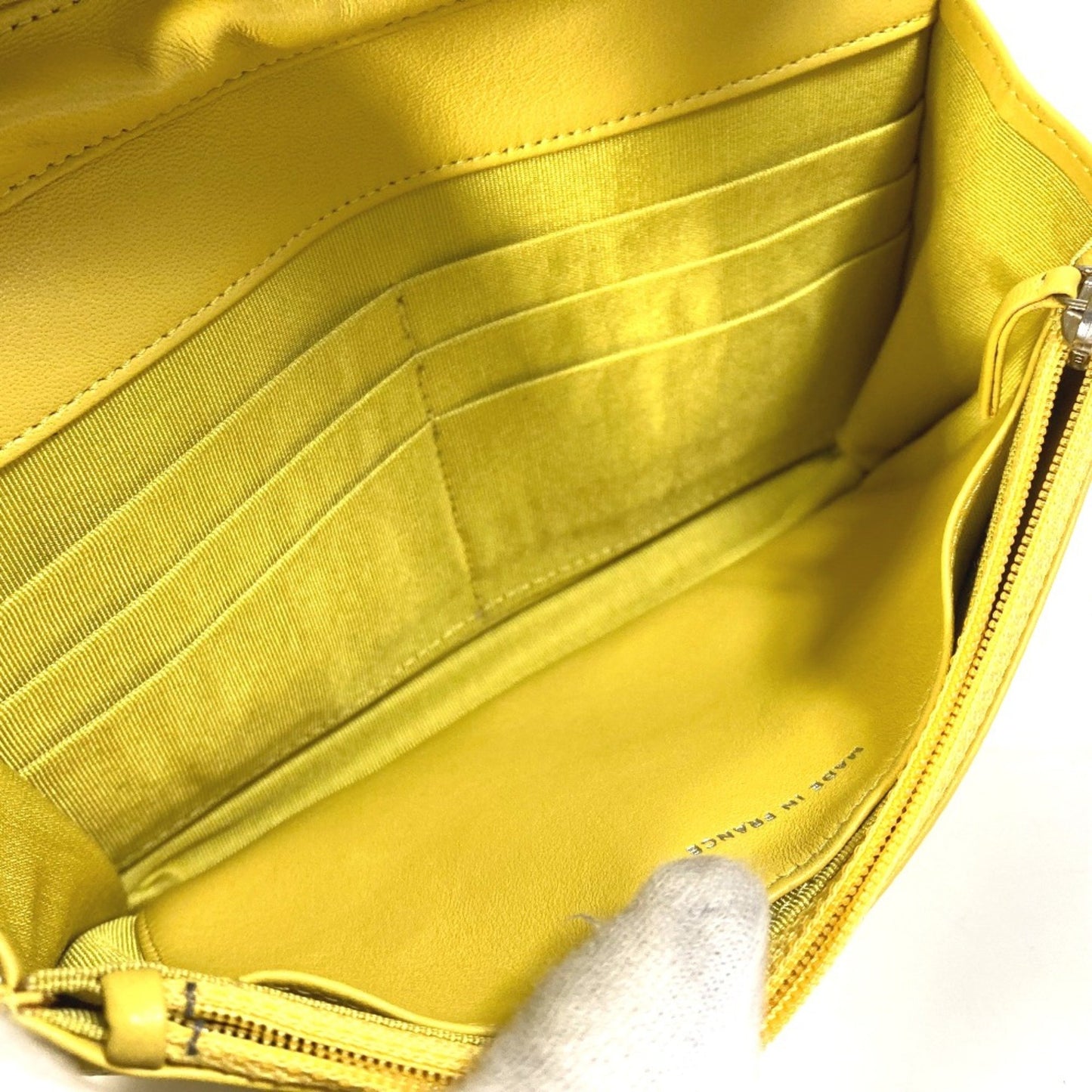 Chanel Yellow Leather Wallet On Chain